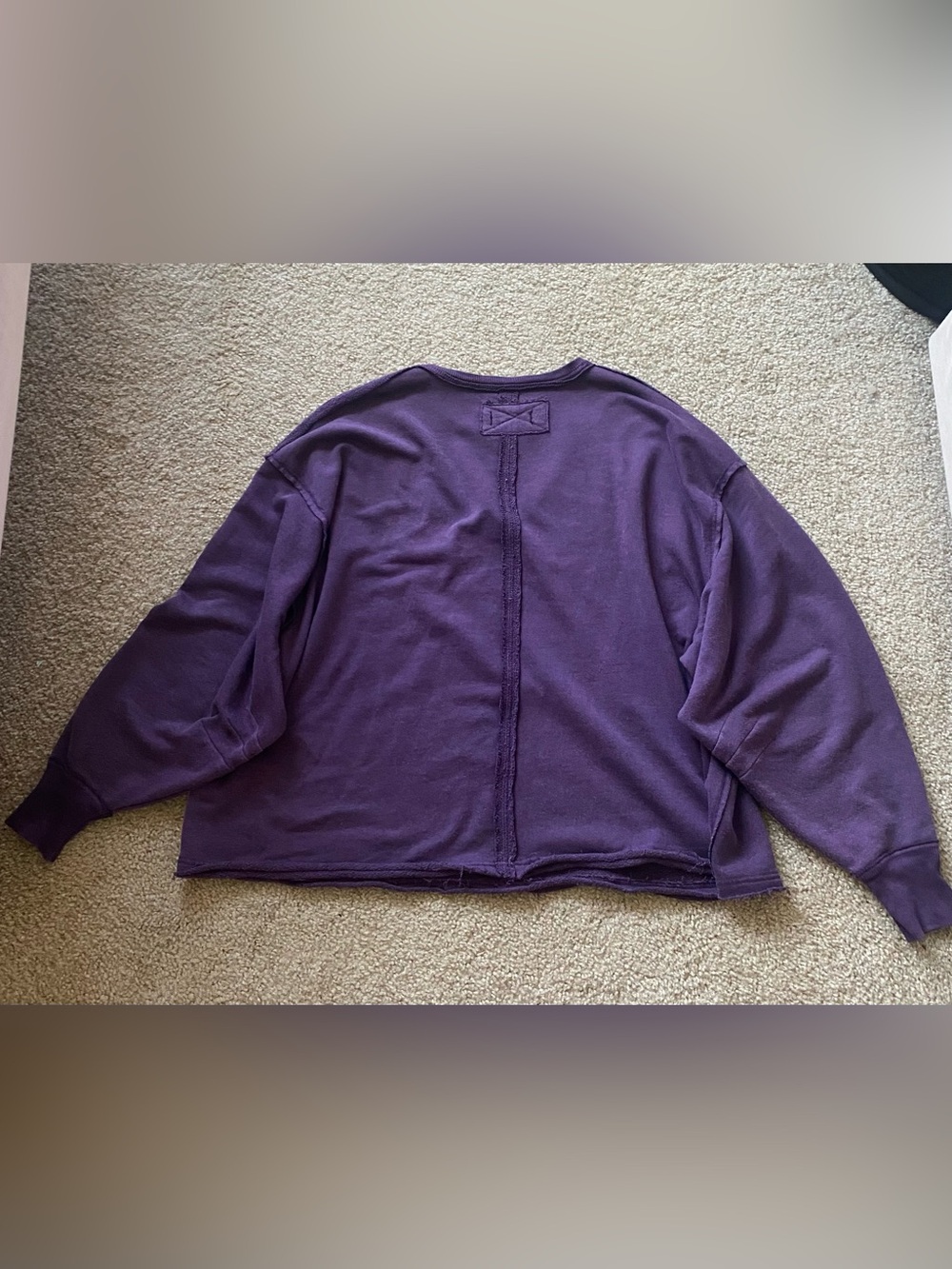 Free People We The Free Venice V-Neck Sweatshirt Sour Grapes Small - Picture 9 of 9